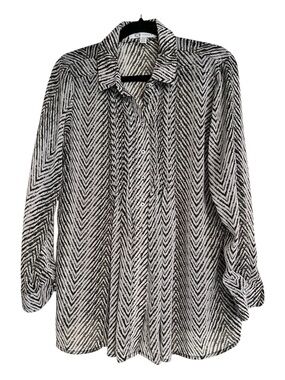 Black & White Chevron Button-Up Shirt
